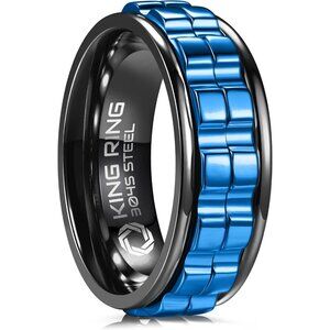 Wide Gear Spinner Rings – Ultra Polished Heavy Fidget Rings for Men & Women